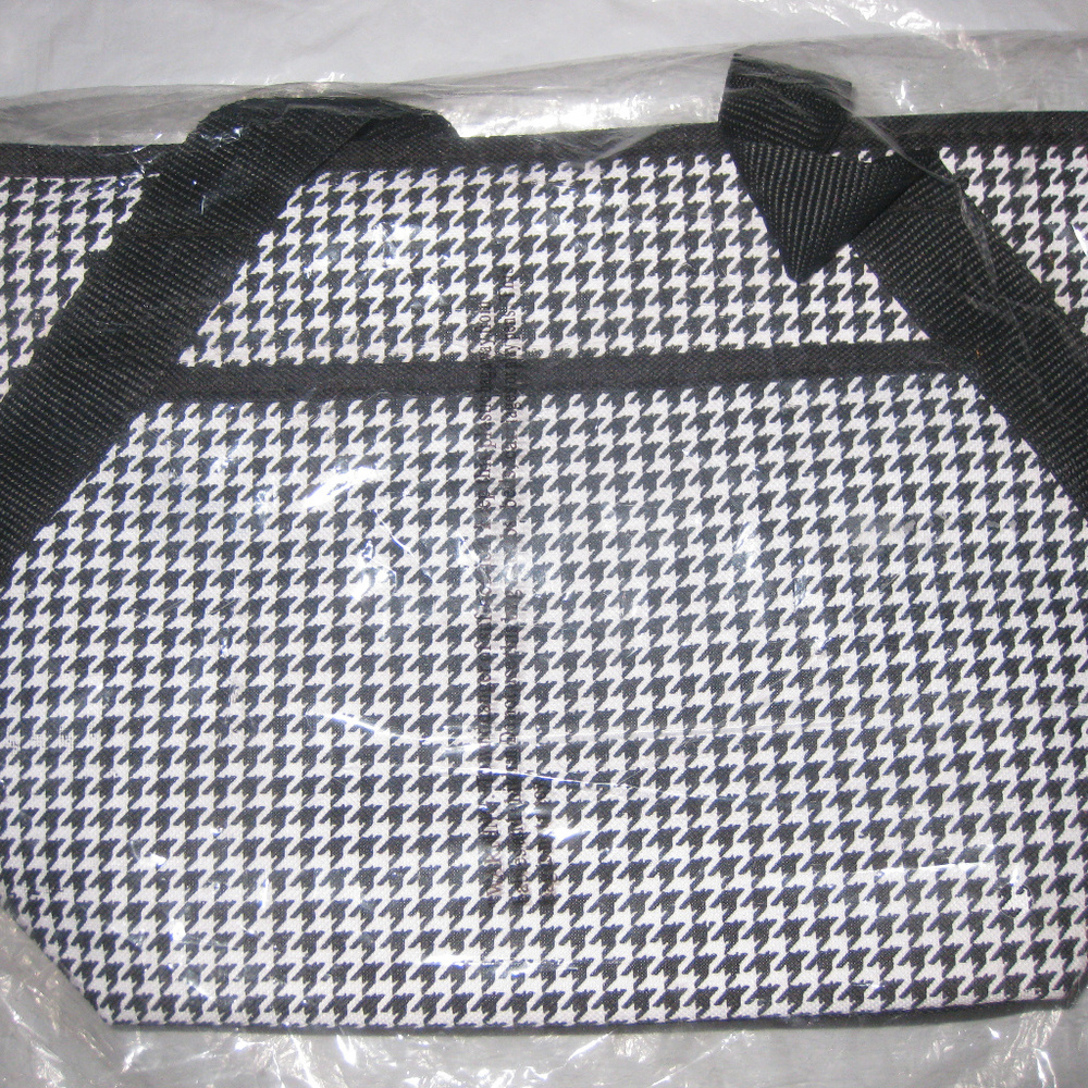 NEW- ASCOT THERMAL COOL Shopping Tote Bag, INSULATED. Black & White. Pocket.